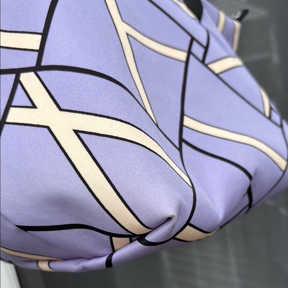 LONGCHAMP PARIS FRANCE LADIES Geometric Purple Black TOTE Handbag-RARE! - Picture 9 of 16